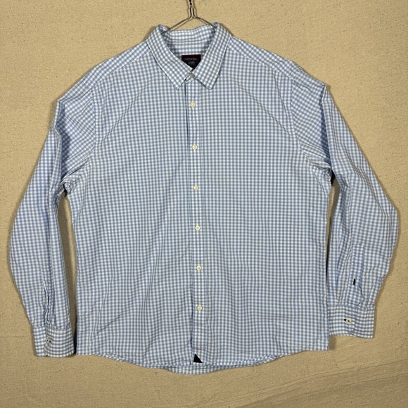 UNTUCKit Other - UNTUCKit Mens XL Blue White Gingham Check Button Up Shirt Long Sleeve Cotton